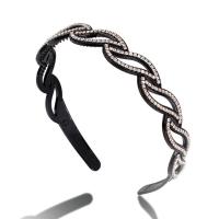 韩国版发箍水钻简约防滑柳叶头箍洗脸带齿发卡子头饰顶夹发窟发夹 柳叶发箍白色