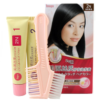 美源(Bigen)遮盖白发染发剂丝质护发染发膏植物染发剂 2N号 自然黑