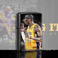 科比纪念款煤油砂轮打火机复古青铜彩印防风打火机老式打火机礼物 单机(不带油)没油不着火 黑磨砂