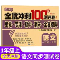 赠铅笔+握笔器全优冲刺100分测评卷小学生一二年级语文数学试卷 全优冲刺100分.语文一年级.上册