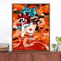 diy数字油画填色涂色成人减压油彩客厅卧室装饰画创意手绘礼物节 少女G1011 40*50CM(无框带颜料笔画布)