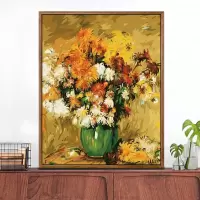 数字油画diy向日葵风景减压涂色手工数码自绘填充油彩画 向阳而生 548抽象向日葵 40*50厘米画布(无内框)