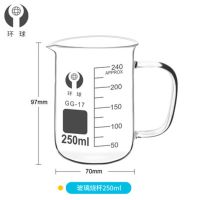环球带把手柄玻璃烧杯250 500 1000ml带刻度量杯化学实验耐热家用 250ml 单只价