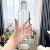 时间刻度杯玻璃杯透明密封高档简约创意高硼硅耐高温500ml玻璃瓶 透明时间刻度水瓶500毫升 耐高温高硼硅玻璃
