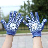 儿童防滑手套轮滑骑行防护学生攀爬跳舞表演卡通春秋薄款小孩手套 蓝色一双 4-8岁小童建议130身高以下