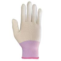 薄尼龙涂指涂掌PU防滑防静电文玩涂胶涂层劳保耐磨工作弹力白手套 10双手套芯 S号(小手女士用)