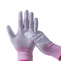 手套劳保耐磨防滑涂指涂掌浸胶胶皮防静电透气薄款电子采摘无尘 白色涂指12双