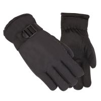 冬季保暖手套女户外骑行加绒加厚防风防水触屏骑车摩托车手套男士 亮黑男士防水保暖特厚