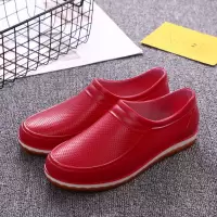 时尚低帮雨鞋女成人休闲防水胶鞋短筒厨房防滑洗车夏季工作水鞋女 [316]红色 偏小一码 36