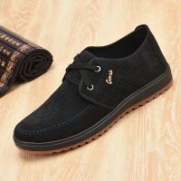 春季老北京布鞋男透气休闲鞋爸爸鞋软底豆豆鞋防滑懒人鞋帆布鞋 C26黑色 44