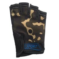 儿童骑行手套男孩女童长指春秋自行车单车轮滑攀岩滑冰平衡车防滑 迷彩款 S(对照尺码表选择)