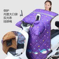 电动车挡风被冬季加大加厚三轮车电瓶车挡风罩摩托车防风罩加绒 款一款二:颜色随机发(无防踢)