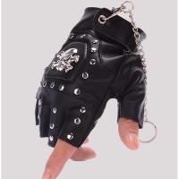 健身手套女半指演出街舞霹雳舞蹈骑行机车朋克半指手套个性铆钉男 单只左手[送手套手链]