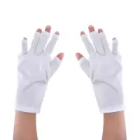 美甲店常备防紫外线手套光疗机灯阻隔防黑露手指头光疗手套 短款手套