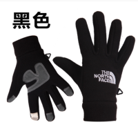 冬季保暖抓绒滑雪手套男女春秋户外防寒跑步登山骑行开车触屏全指 黑色 M