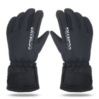 保暖滑雪手套冬季男女触屏防水加厚加绒骑行骑车东北玩雪户外防寒 黑色非触屏特价款 M(成人女士)