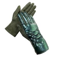 新款保暖手套女冬季韩版麂皮绒免洗触屏防风防水耐磨獭兔毛手套 006墨绿