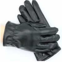 冬天电动摩托车手套挡风冬季电车加厚保暖防水把套女护电瓶自行车 触屏款加绒皮手套(女款)