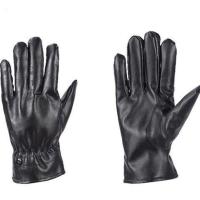 手套女秋冬季触屏保暖皮手套加绒獭兔毛时尚百搭女皮保暖手套 男士花纹扣款手套[黑色]