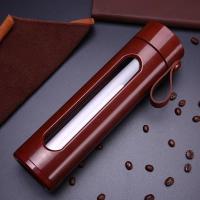 高档大容量玻璃杯便携双层水杯旅行壶茶杯水壶男女学生韩版水杯子 咖啡色 400ML