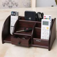 创意欧式客厅茶几木质办公文具多功能桌面整理架抽屉遥控器收纳盒 手机遥控器收纳盒