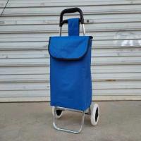 买菜车购物车小拉车家用折叠爬楼手拉杆车便携老年人超市推车拖车 特价小号蓝 均码