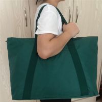 大容量手提旅行包折叠防水行李包衣物收纳袋旅行袋套拉杆箱上的包 普通款墨绿(无肩带) 大号(长46宽20高35cm)