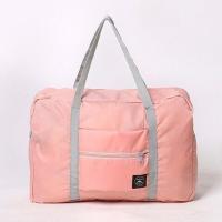 行李包手提旅行包大容量防水旅行袋加厚行李袋登机包轻便折叠包 粉色折叠包[单层薄款]