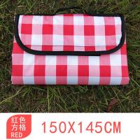 格子野餐垫子野餐布春游用品郊游户外地垫防水草坪防潮垫休闲沙滩 红色方格 150*145cm