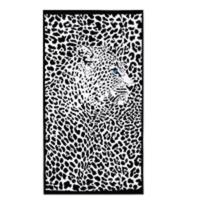 时尚个性速干浴巾沙滩巾居家外出两用柔软舒适不掉色不掉毛游泳巾 黑豹