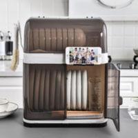 厨房碗盘置物架带盖双层装碗箱放餐具碗筷沥水桌面收纳盒塑料碗柜 厨房碗盘置物架带盖双层装碗箱放餐具碗筷沥水桌面收纳盒塑料碗