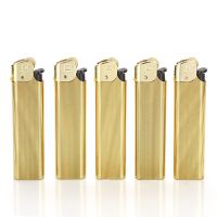 邦爵时尚创意火石砂轮充气打火机超薄个性一次性家用火机高档 高端金条款5支