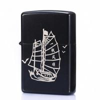 创意防风打火机煤油个性男士正版特价黑漆色刻字diy贵族生日礼物 黑漆-帆船 单机装不含油(请自备)