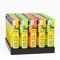打火机批发50只装塑料防风打火机创意充气超市便利店一次性打火机 *特价小号机随机图案* 不防风 体验装:4支