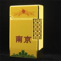 创意钢音充气打火机金属超薄砂轮火石明火点烟器个性烟标送男友潮 南京金色 单只[送火石烟嘴]