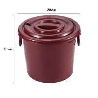 茶桶茶渣桶垃圾过滤排水桶茶台茶盘废水桶茶具配件用品家用茶水桶 提盖式-红棕色[3升] 单桶