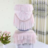 饮水机套饮水机罩两件套水桶防尘罩子韩版田园蕾丝现代简约 粉红色