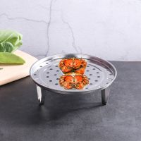 304[送蒸布]18-28CM不锈钢蒸格蒸盘器蒸馒头篦子蒸笼隔水蒸架 18CM单个装[送蒸布] 410材质加厚款