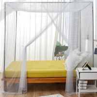 蚊帐家用1.8床老式单开门免安装1.0m学生宿舍1.2米床1.5m床公主风 升级加密-白色(仅蚊帐)无支架 1.0*2.