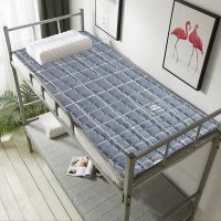[广东发货]学生宿舍床褥垫子0.9m单人保暖加厚海绵床垫租房专用 金冠蓝格[可水洗2cm薄床垫] 90x190cm床[学