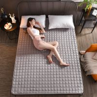 四季通用防滑床垫可水洗床护垫可机洗榻榻米单双人可折叠宿舍床褥 灰色 90*200cm