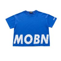 儿童架子鼓演出服夏宽松短袖帅气男童街舞套装女童hiphop嘻哈风潮 单件 MOBN蓝色T恤 110 关注店铺优先发货