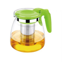 花茶壶飘逸杯泡茶壶耐热玻璃可拆洗不锈钢过滤网办公功夫茶具套装 900ml绿色单壶