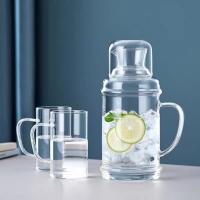 加厚玻璃冷水壶家用大容量耐热高温日式储水瓶凉白开杯茶壶套装 只有两个280ml单杯