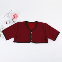 护肩膀坎肩睡觉保暖颈椎秋冬季长袖女士月子护肩衣中老年肩周防寒 不倒绒[酒红色] 短袖 M 80--100斤