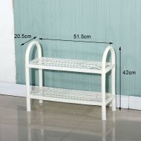 日式塑料鞋架经济型简易多层宿舍寝室鞋子收纳架现代简约家用鞋柜 白色2层