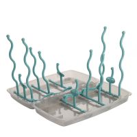 防尘带盖奶瓶沥水架宝宝晾干架干燥架支架架子收纳盒婴儿奶瓶架 晾干架蓝色