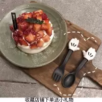 韩风ins可爱软萌米奇卡通叉勺儿童餐具套装蛋糕迷你叉子勺子 米奇叉子一个