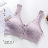 孕妇文胸薄款透气母乳喂奶哺乳胸罩无钢圈聚拢防下垂怀孕期内衣棉 浅紫 M