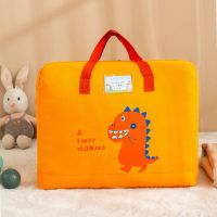 幼儿园被子收纳袋儿童衣服行李打包袋防水整理袋装棉被褥手提袋子 橙色恐龙[送贴心卡片] 小号:长46宽19高40cm